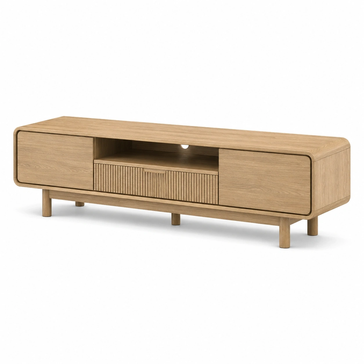 TV-Lowboard aus Eichenholz-Natur-LuxeSelvia